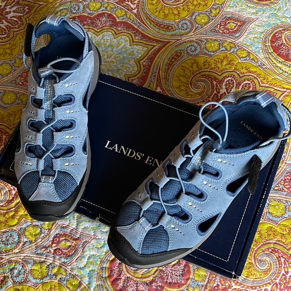 Lands' End Shoes Lands End Blue Suede Beach Trekker Poshmark